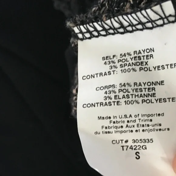 Lush Taupe & Black Knit Sweater with Attached Chiffon Shirt Hem Top. - Picture 7 of 7